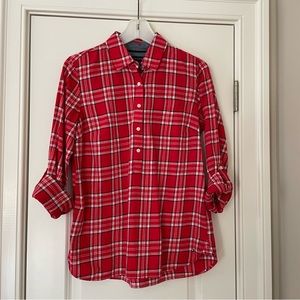Tommy Hilfiger Women’s Red Plaid Button Front Shirt Size S